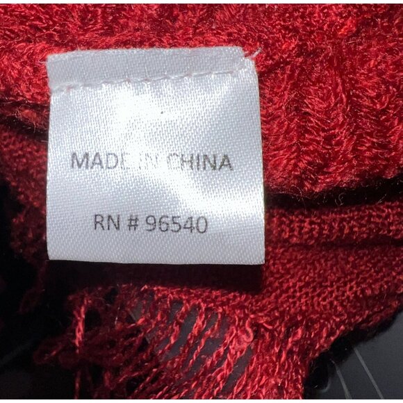 Luxurious Red 100% Acrylic Fringe Scarf / Shawl - Picture 4 of 4
